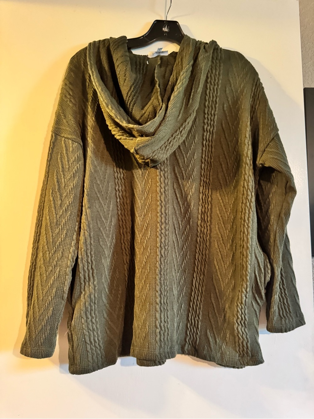 NWOT White Birch Olive Green Hooded Zip Sweater - Picture 3 of 4